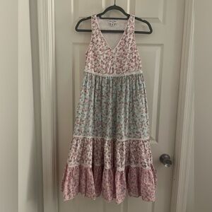 LoveShackFancy x Target Camille Floral Print midi dress. Tiered.Size XS. EUC!